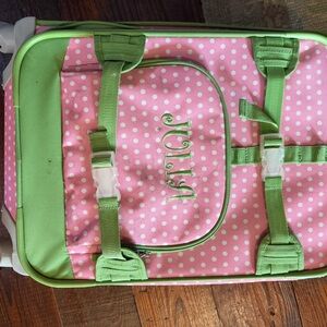 Pottery Barn Kids Pink and Green Polka Dot Backpack